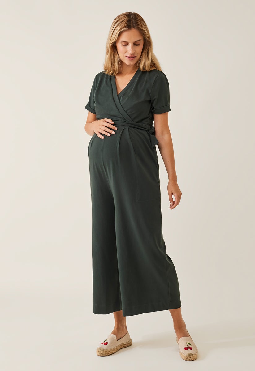 Jumpsuit gravid med amningsfunktion - Deep Green