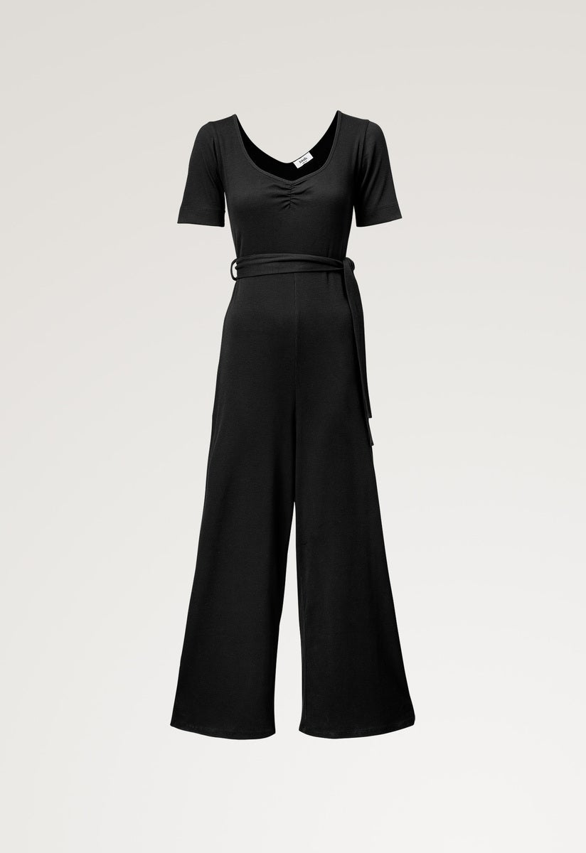 Ribbad gravidjumpsuit - Svart