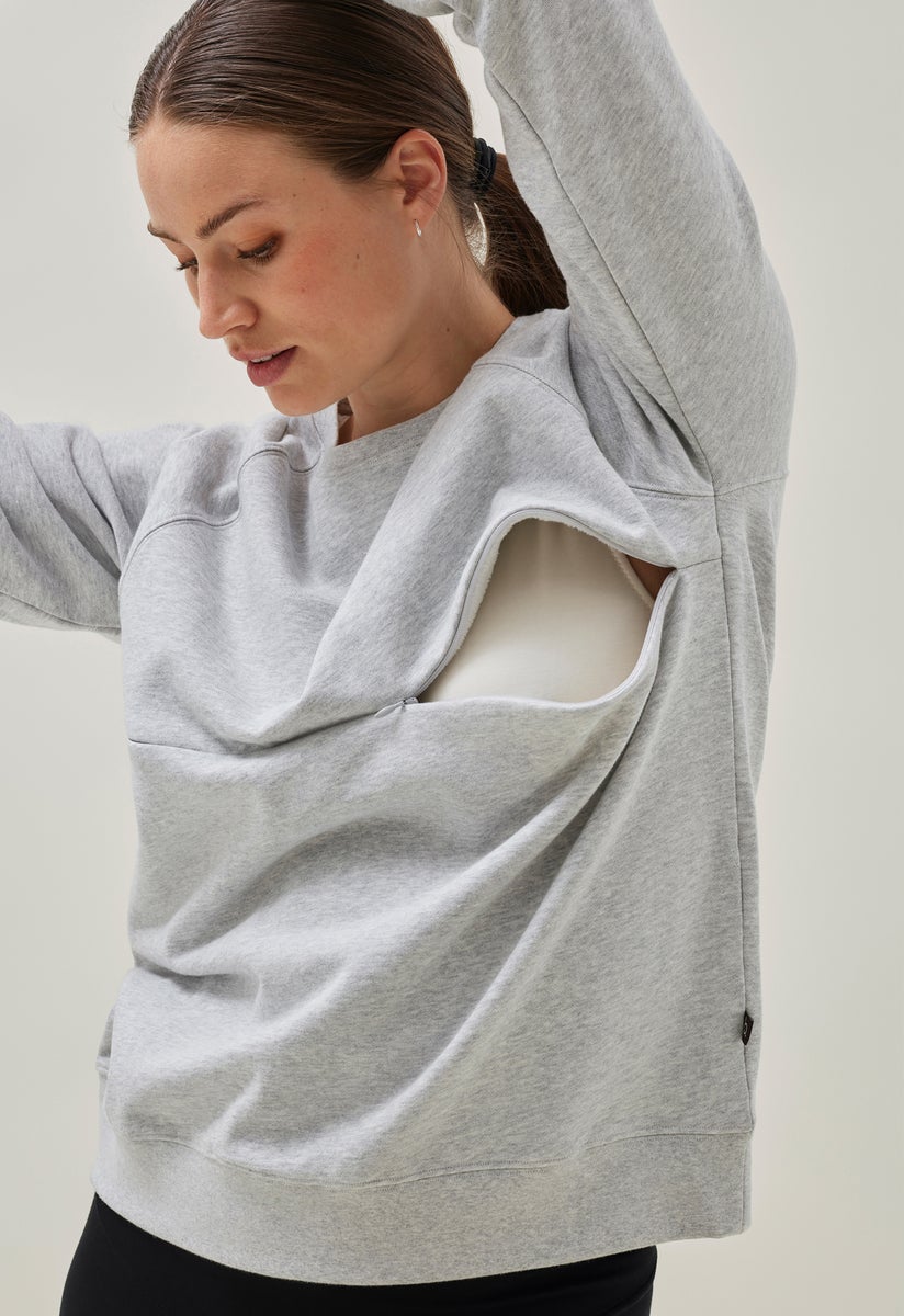 Sweatshirt med amningsfunktion - Grey melange