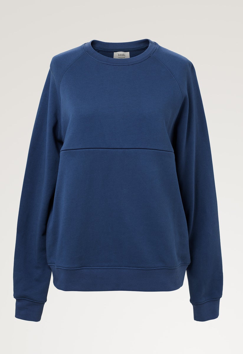 Sweatshirt med amningsfunktion - Indigo Blue