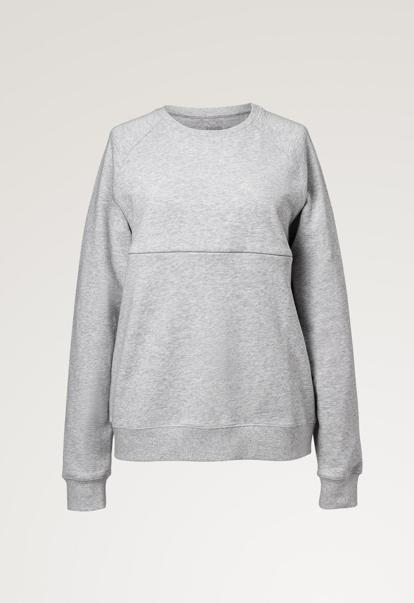 Sweatshirt med amningsfunktion - Grey melange