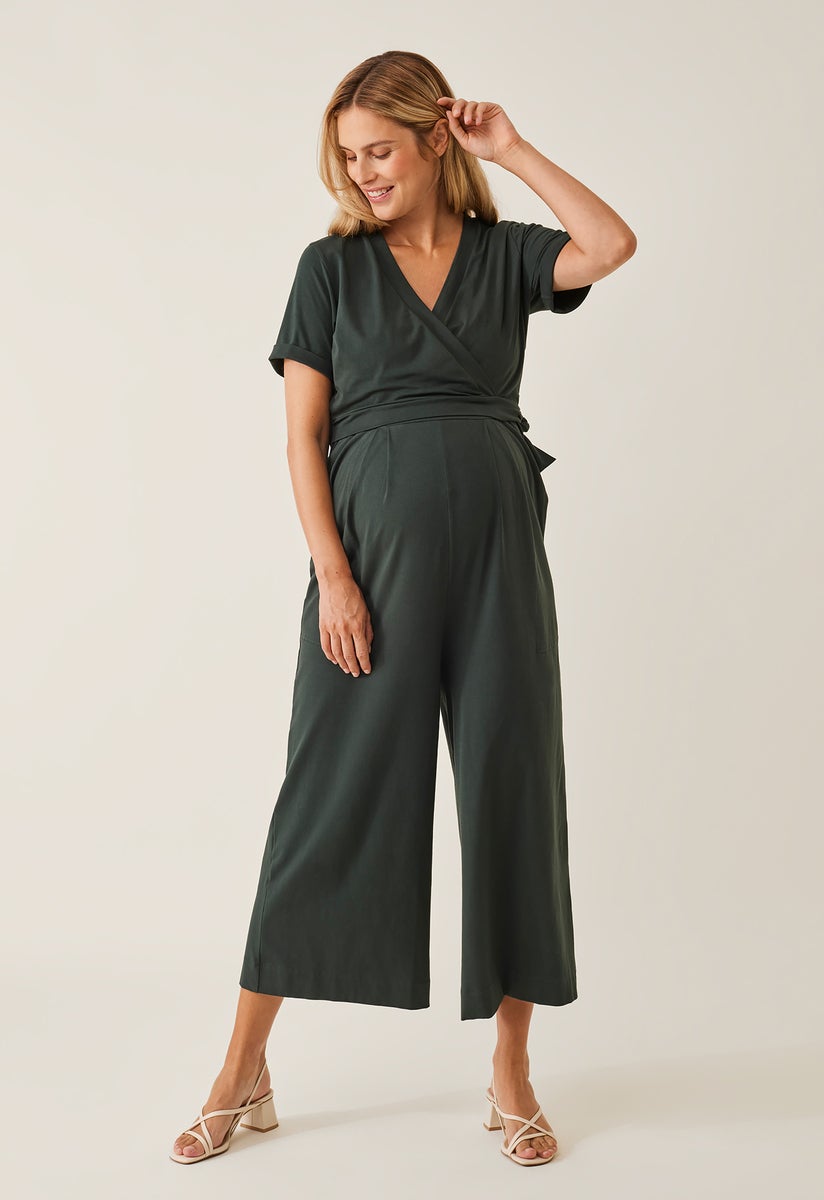 Jumpsuit gravid med amningsfunktion - Deep Green