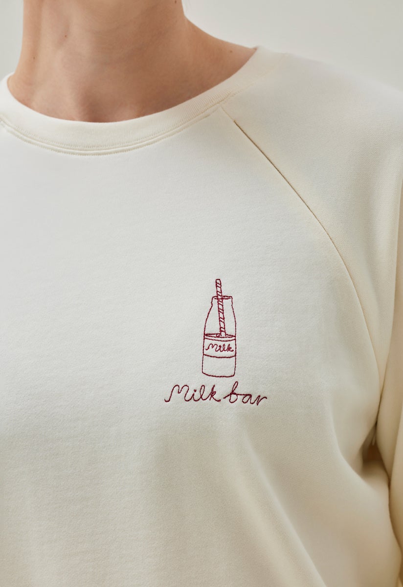 Sweatshirt för amning Milk bar - Off white