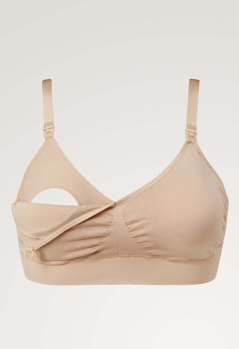 Seamless amningsbh med pads - Beige