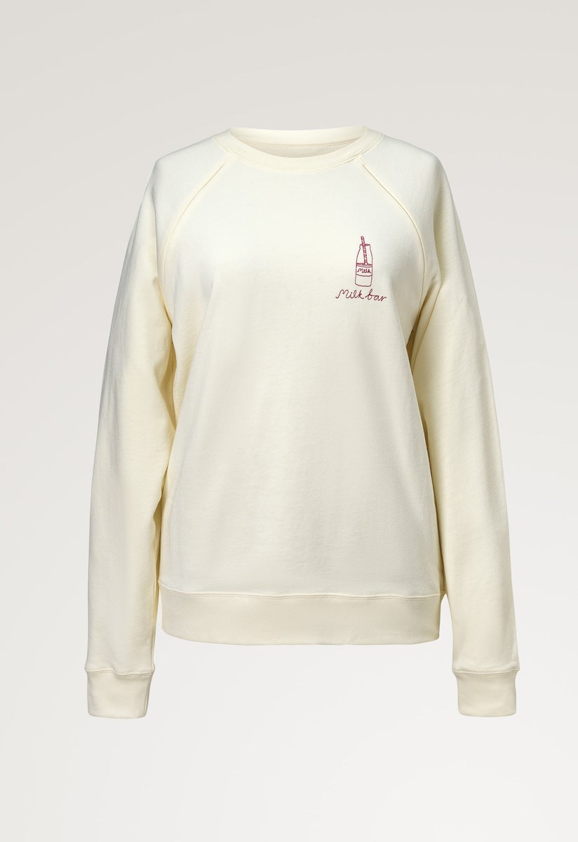 Sweatshirt för amning Milk bar - Off white