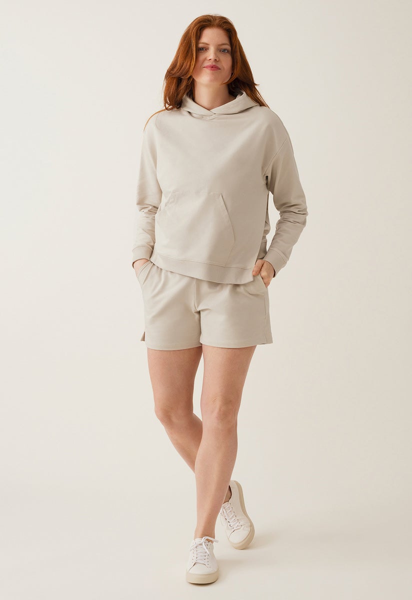 Gravidshorts i sweatshirttyg - Light Beige