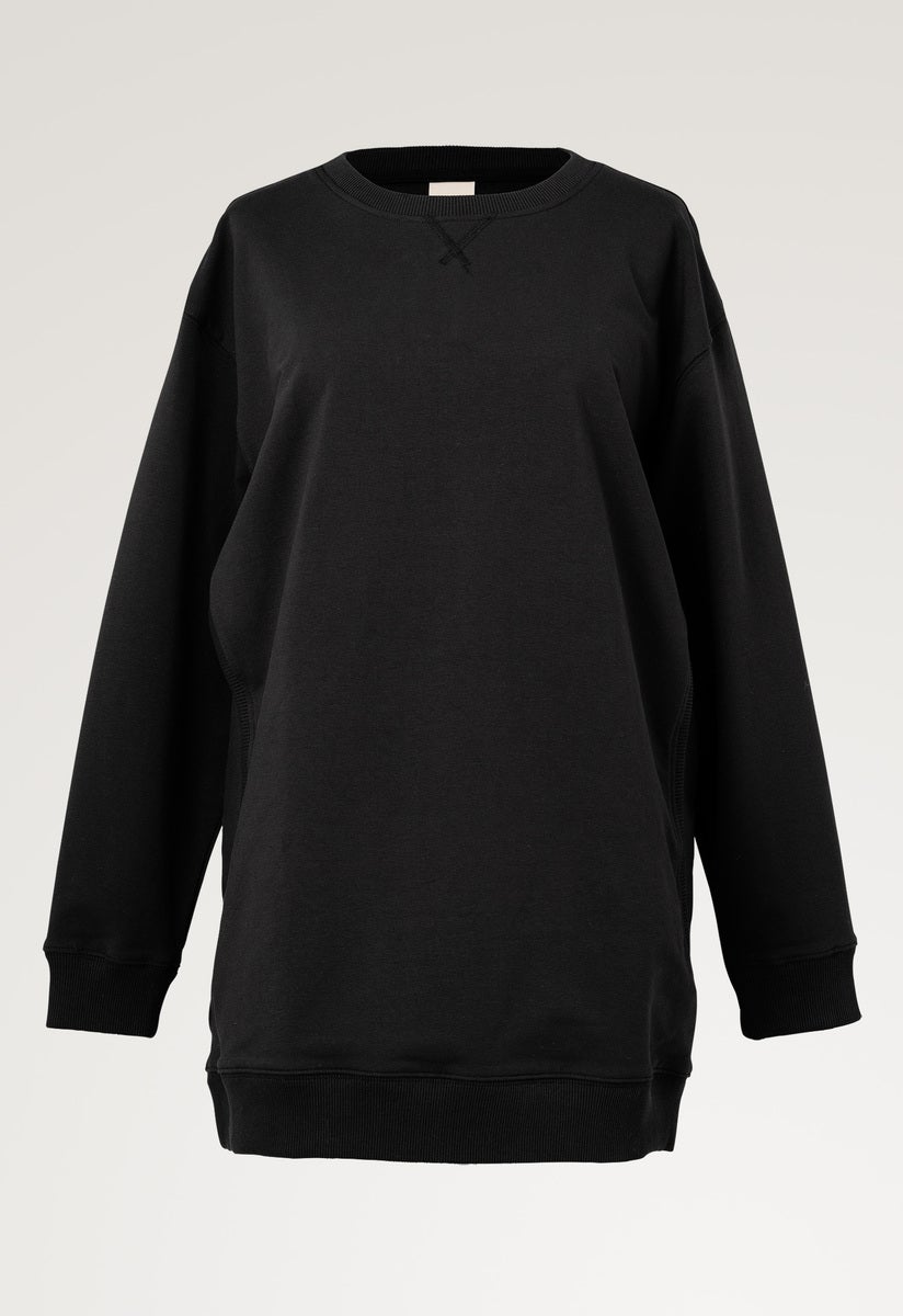 Oversized sweatshirt med amningsfunktion - Svart