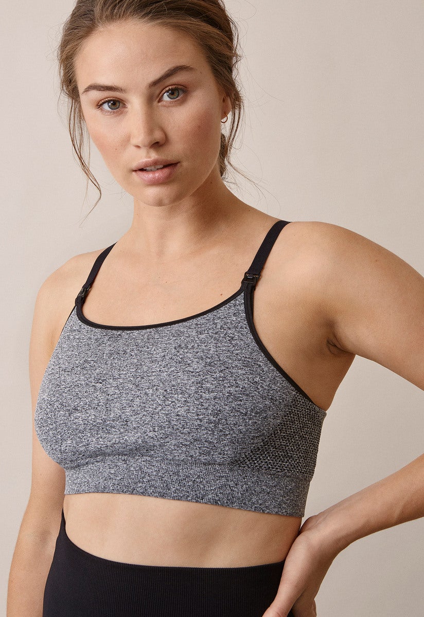 Seamless sport amningsbh - Dark Grey Melange