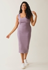 Ribbed maternity tank dress with nursing access - Lavender - L - small (2) 