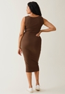 Ribbed maternity tank dress with nursing access - Cocoa brown - XXL - small (3) 
