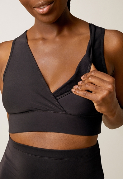 Tech-fleece nursing bra - Black - M (1) - Maternity underwear / Nursing underwear