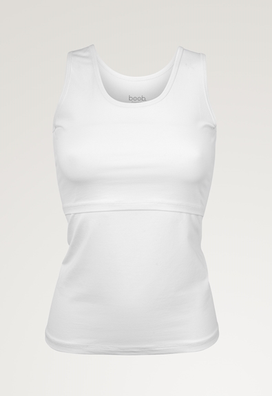 Essential nursing tank top - White - XL (6) - Maternity singlet / Nursing singlet 