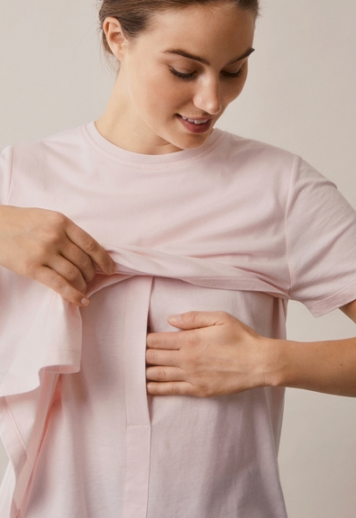 Maternity t-shirt with nursing access - Primrose pink - XS (4) - Maternity top / Nursing top