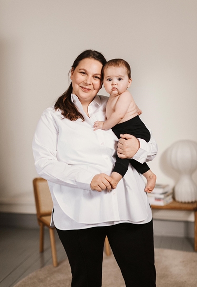 The Duo Shirt - White - M/L (5) - Maternity top / Nursing top
