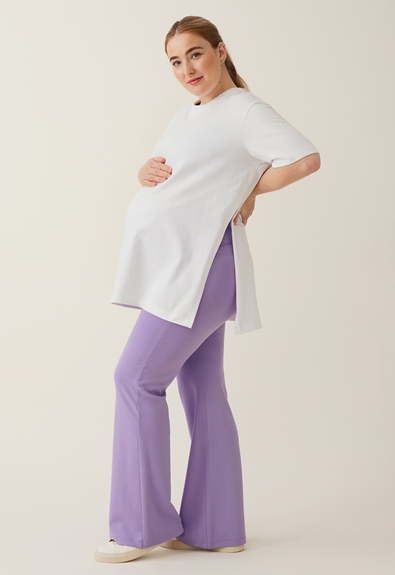 Flared maternity pants -  Lilac - L (1) - Maternity pants