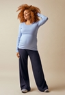 Ribbed maternity top with nursing access - Nile blue - S - small (2) 