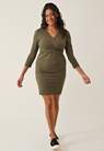Maternity wrap dress - Green olive - S - small (1) 