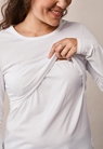 Organic cotton long sleeve nursing top - White - XS - small (4) 