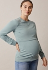 Fleece lined maternity sweatshirt with nursing access - Mint- XS - small (2) 