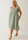 Boho maternity dress with smocking - Green tea - S/M - small (3) 
