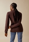 Fleece lined maternity sweatshirt with nursing access - Mahogany - XXL - small (3) 
