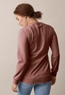 Fleece lined maternity sweatshirt with nursing access - Dark mauve - L - small (3) 