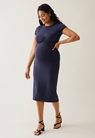 Maternity party dress with nursing access - Navy - L - small (2) 