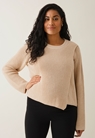 Maternity knit sweater with nursing access - Tapioca - M/L - small (2) 