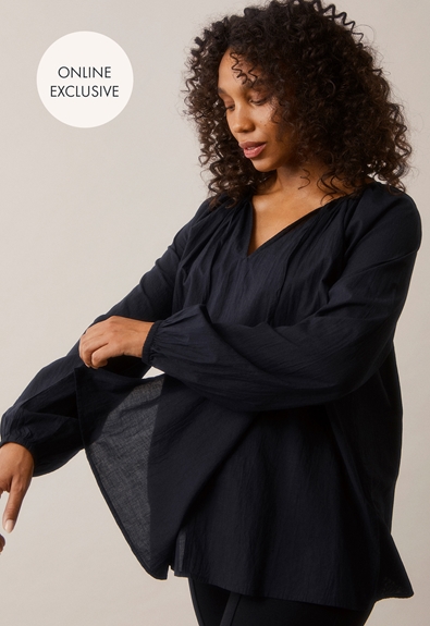 Poetess blouse - Almost black - XS/S (1) - Maternity top / Nursing top
