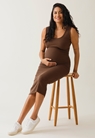 Ribbed maternity tank dress with nursing access - Cocoa brown - XXL - small (1) 