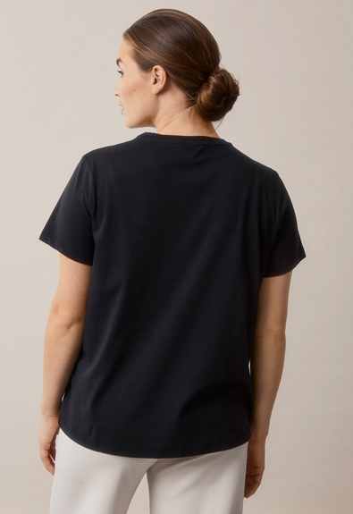 Umstands T-Shirt mit Stillfunktion - Schwarz - L (4) - Umstandsshirt / Stillshirt 