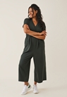 Maternity jumpsuit with nursing access - Deep green - L - small (1) 