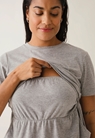 Jersey maternity dress with nursing access - Grey melange - M - small (4) 