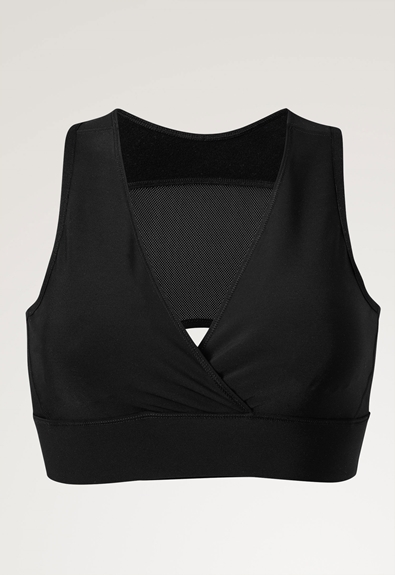 Tech-fleece nursing bra - Black - XL (6) - Maternity underwear / Nursing underwear