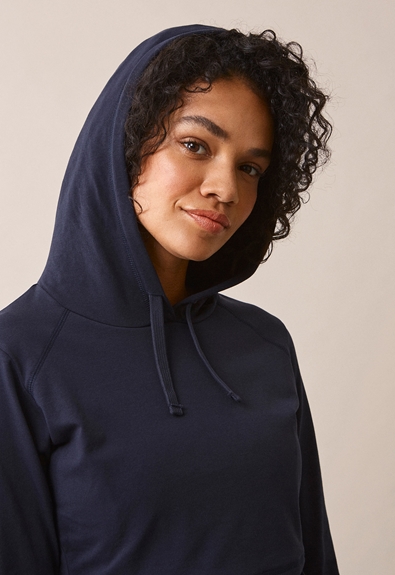 B Warmer hoodie - Midnight blue - XL (3) - Maternity top / Nursing top