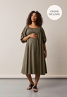 Boho maternity dress with nursing access - Pine green - M/L - small (2) 