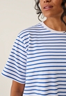 Oversized t-shirt med slits - Blå/vit randig - M/L - small (5) 