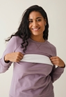 Fleece lined maternity sweatshirt with nursing access - Lavender - XXL - small (3) 