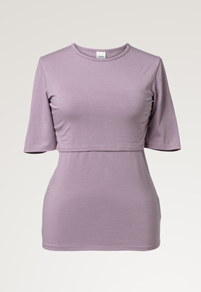 Stillshirt Bio Baumwolle - Lavender - XL (5) - Umstandsshirt / Stillshirt 