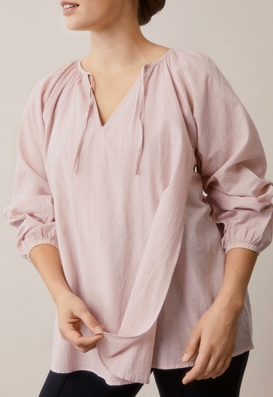 Boho nursing blouse - Pebble - M/L (5) - Maternity top / Nursing top