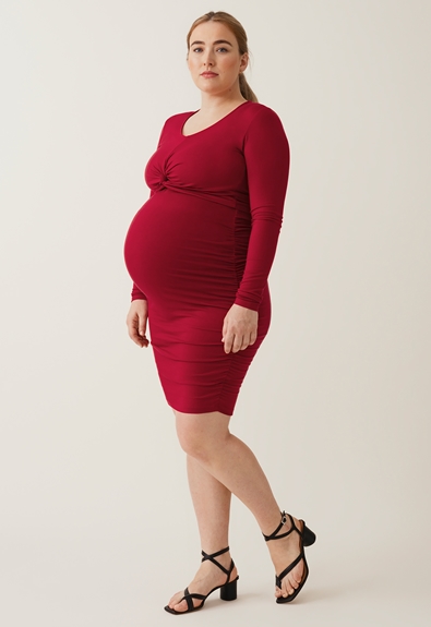 Bodycon maternity dress - Dark raspberry - L (2) - Maternity dress / Nursing dress