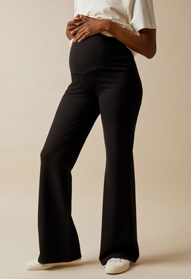 Flared maternity pants - Black - XL (8) - Maternity pants