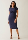 Maternity party dress with nursing access - Navy - L - small (1) 