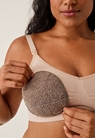 Breast warmers recycled wool - Brown grey melange - small (1) 