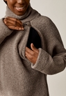 Wool pile sweater -  Brown grey melange - L/XL - small (2) 
