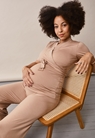 Maternity lounge top with nursing access - Sand - S - small (1) 
