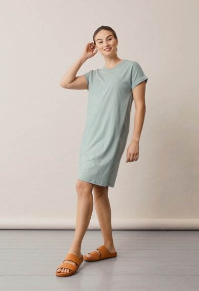 T-shirt dress with nursing access - Mint - L (1) - Maternity dress / Nursing dress