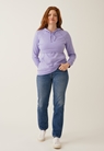Fleece lined maternity hoodie with nursing access - Lilac - L - small (2) 