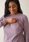 Fleece lined maternity sweatshirt with nursing access - Lavender - XXL - small (4) 
