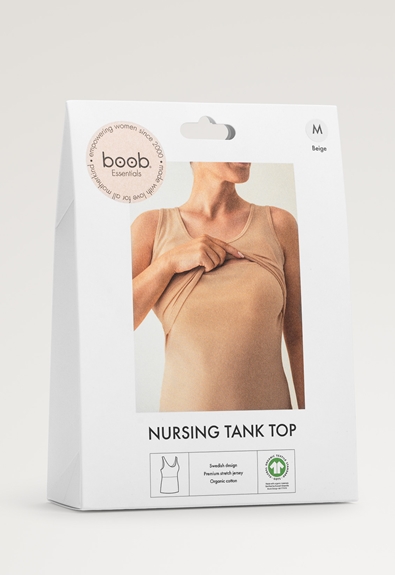 Essential nursing tank top - Beige - L (1) - Maternity singlet / Nursing singlet 
